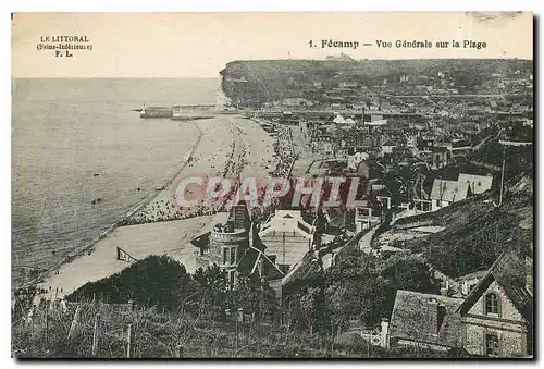 Cartes postales Fecamp Vue Generale sur la Plage