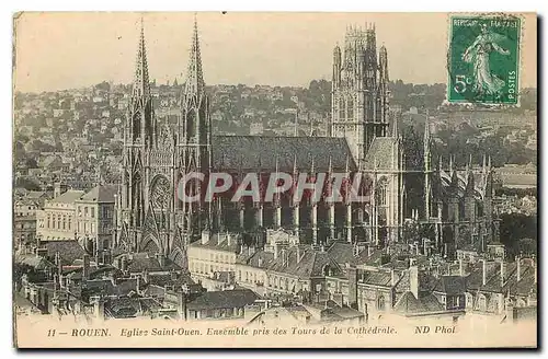 Ansichtskarte AK Rouen Eglise Saint Ouen Ensemble pris des Tours de la Cathedrale