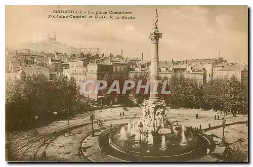 Ansichtskarte AK Marseille La place Castellane Fontaine Cantini et ND de la Garde