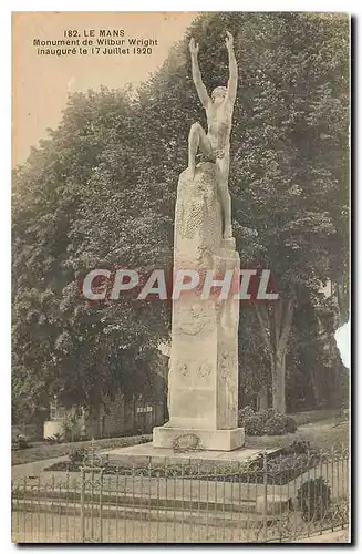 Ansichtskarte AK Le Mans Monument de Wilbur Wright Aviation