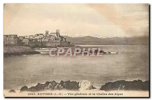 Ansichtskarte AK Antibes AM Vue generale et la Chaine des Alpes