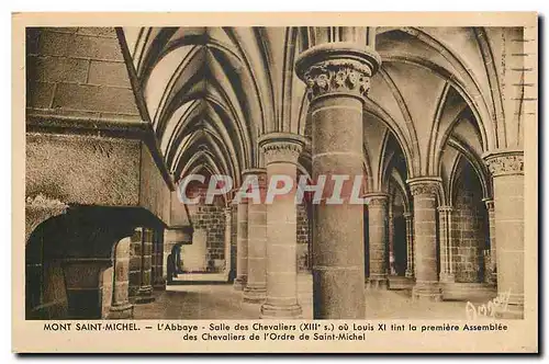 Ansichtskarte AK Mont Saint Michel L'Abbaye Salle des Chevaliers