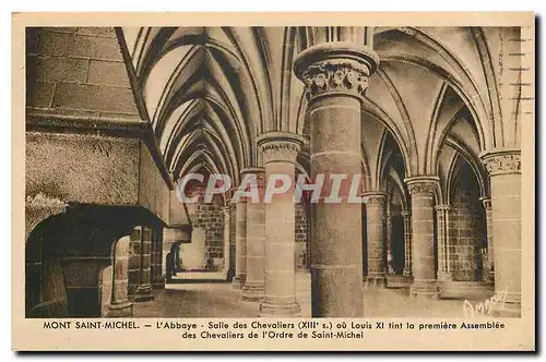 Cartes postales Mont Saint Michel L'Abbaye Salle des Chevaliers