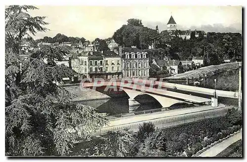 Moderne Karte Chateau Gontier Vue generale vers l'Eglise St Jean