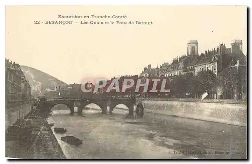 Ansichtskarte AK Besancon Les Quais et le Pont de Battant