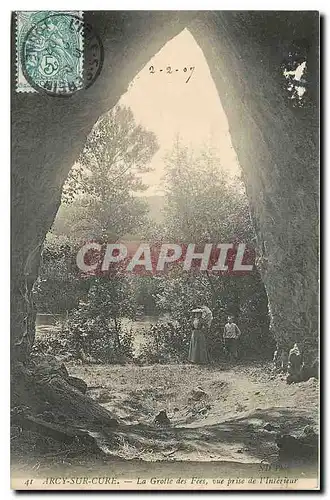 Ansichtskarte AK Arcy sur Cure La Grotte des Fees vue prise de l'Interieur