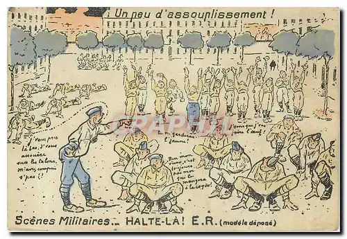 Cartes postales Scenes Militaires Halte La Militaria