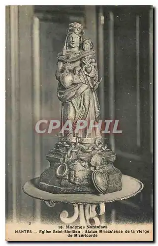 Cartes postales Nantes Eglise Saint Emilien Statue Miraculeuse de la Vierge de Misericorde