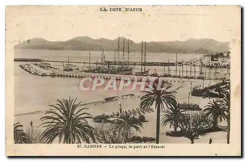 Cartes postales Cannes La plage le port et l'Esterel