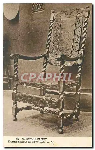 Cartes postales Musee de Cluny Fauteuil flamand du XVII siecle
