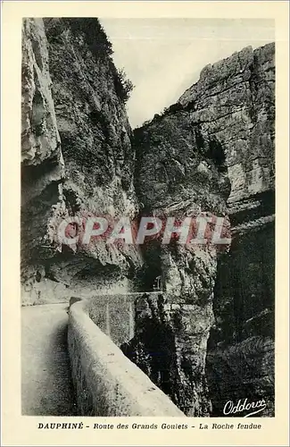 Cartes postales Dauphine Route des grands goulets La roche fendue