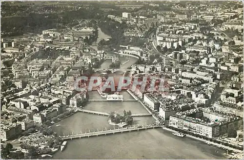 Moderne Karte Geneve Les 9 ponts sur le Rhone