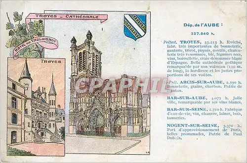 Cartes postales TROYES  Cathedrale  Hotel de VAULUISANT