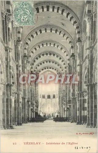 Cartes postales VEZELAY- int�rieur de l'�glise