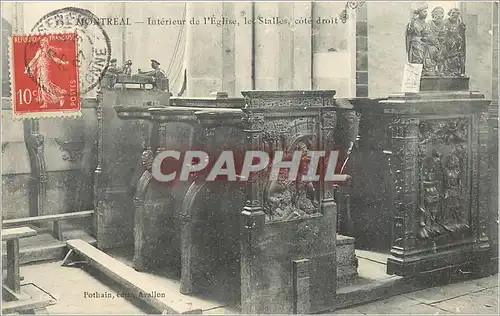 Cartes postales MONTREAL.-Int�rieur de l'Eglise  de Stalles  cot� droit