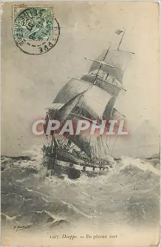 Cartes postales DIeppe. _ En pleine mer  Bateau