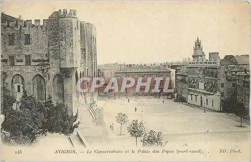 Ansichtskarte AK AVIGNON Le Conservatoire et le Palais des Papes