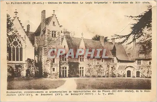 Cartes postales La PLESSIS-MACE  - Ch�teau du Plassis-Mac�