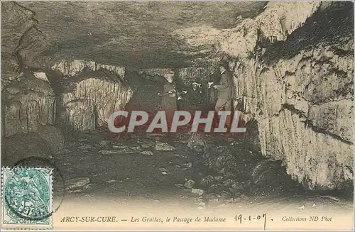 Cartes postales ARCY-SUR-CURE Les grottes Le passage de Madame