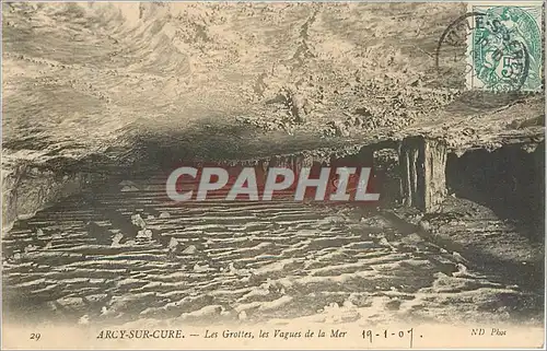 Cartes postales ARCY-SUR-CURE Les grottes Les vagues de la la mer