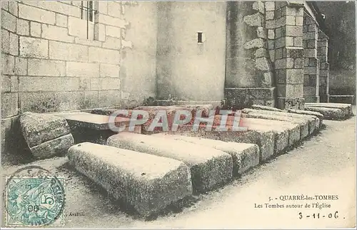 Cartes postales QUARRE-les-TOMBES Les tombes autour de l'eglise