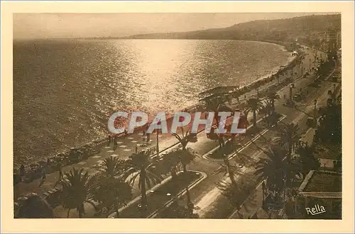 Cartes postales NICE Couchant sur la promenade des Anglais et la baie des anges