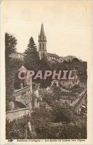 Cartes postales Nontron Les jardins en terrasse vers l'eglise