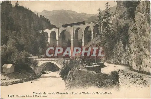Cartes postales Chenmin de fer Chamonix Pont et viaduc de Sainte Marie