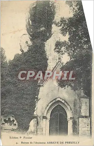 Cartes postales Ruines de l'Anciennes  ABBAYE DE PREUILLY