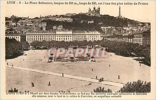 Ansichtskarte AK LYON-6-La place bellecour  longue de 310m  large de 200  est l'une des plus belles de France