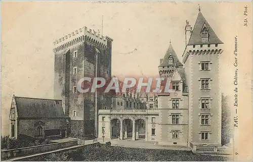 Cartes postales PAU-entr�e du Chateau  Cour d'Honneur