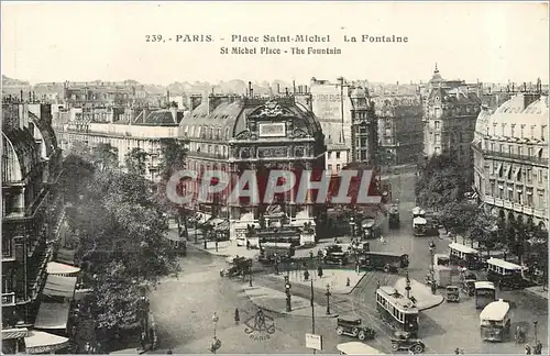 Cartes postales PARIS-Place Saint-Michel  la fontaine