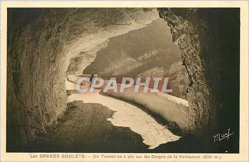 Cartes postales les GRANDS GOULETS-Un Tunnel en � pic sur les Gorges de la Vernason 200m