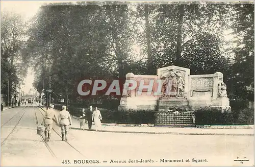 Cartes postales 485 BOURGES-Avenue Jean-jaures-Monument et Square