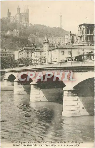 Ansichtskarte AK LYON-Le Pont Tisill Avenue de la Biblioth�que.Cath�drale Saint-jean et Fourvi�re
