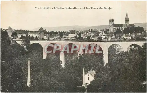 Ansichtskarte AK SEMUR - L'Eglise Notre-Dame et les teurs du Donjon