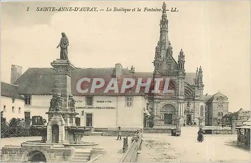Cartes postales SAINTE-ANNE-D'AURAY- La basilique et la Fontaine-LL