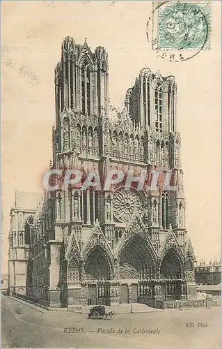 Cartes postales REIMS-Farade de la Cathedrale