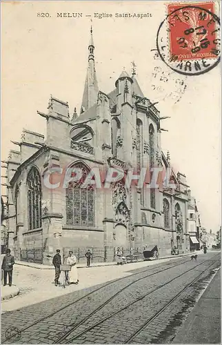 Cartes postales MELUN-Eglise Saint Aspait