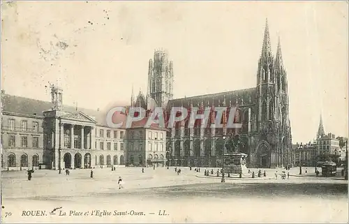 Ansichtskarte AK ROUEN-La Place et l'Eglise Saint-Ouen