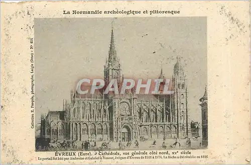 Cartes postales EVREUX(EURE).Cath�drale  vue g�n�rale cote nord XV si�cle