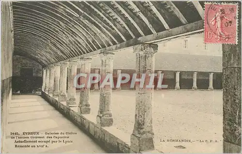 Cartes postales EVREUX-Galerie du Clotre de l'ancien Couvent des Capucines.Actuellement occup� par le Lycee Remo