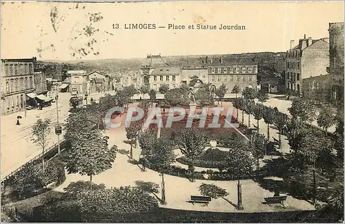 Ansichtskarte AK LIMOGES-Place et Statue Jourdan