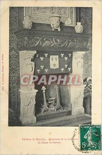 Cartes postales Chateau de m�nilles-chemin�e de la Chambre de Diane de Poitiers