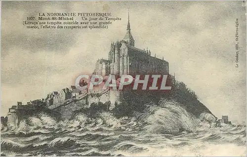 Ansichtskarte AK LA NORMANDIE PITTORESQUE 1937 Mont-St-Michel.Un jour de tempete