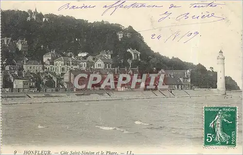 Cartes postales HONFLEUR Cote Saint - Simeon et le Phare.LL