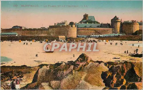 Cartes postales 159 SAINT MALO-La Plage et le Chateau-LL