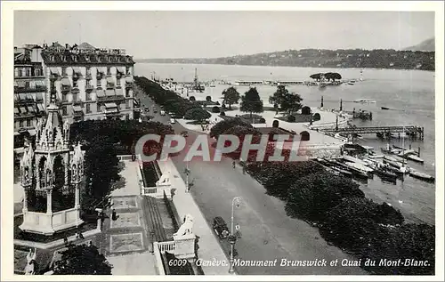 Cartes postales Geneve-Monument Brunswick et Quai du Mont Blanc