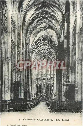 Cartes postales Cath�drale de CHARTRES (E et L)-Le Nef