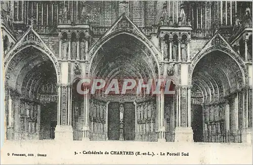 Ansichtskarte AK Cath�drale de CHARTRES (E et L)-Le portail Sud